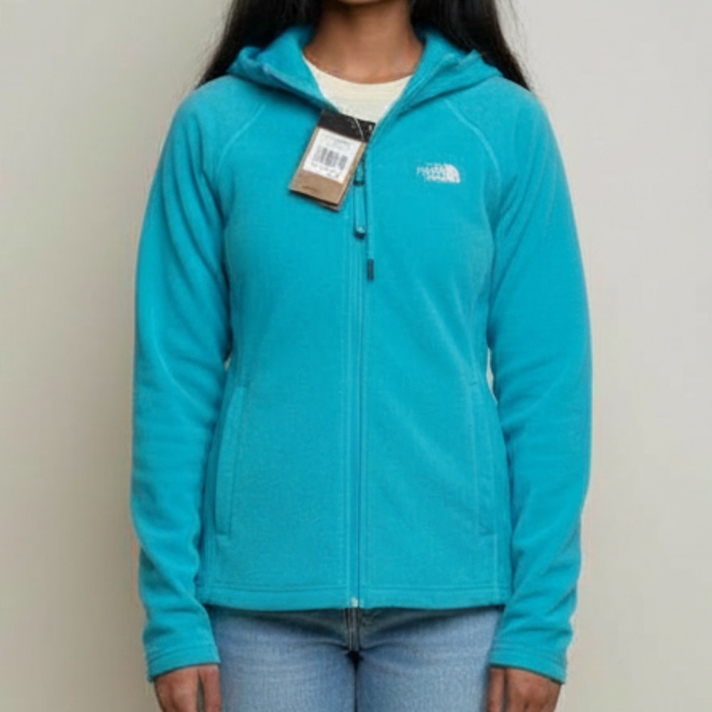 (NWT) The North Face Women's 100 Glacier Full-Zip Hoodie in Maui Blue, Small